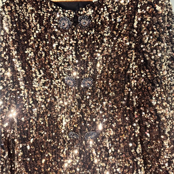 Antthony Women's Black Velvet Copper Sequin Jacket Size 1X - Picture 13 of 15